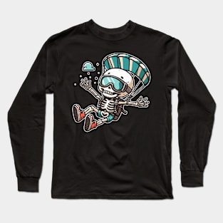 Funny skeleton Skydiving Long Sleeve T-Shirt